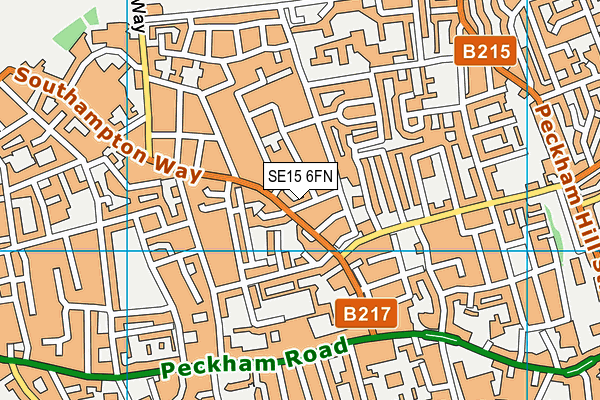 SE15 6FN map - OS VectorMap District (Ordnance Survey) SE15 6FN map - OS VectorMap District (Ordnance Survey)