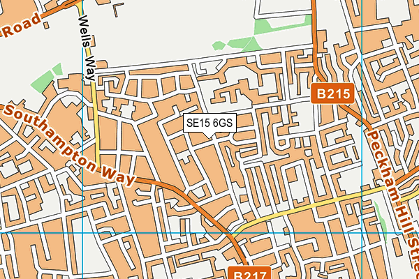 SE15 6GS map - OS VectorMap District (Ordnance Survey) SE15 6GS map - OS VectorMap District (Ordnance Survey)