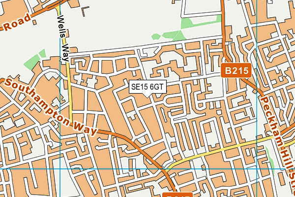 SE15 6GT map - OS VectorMap District (Ordnance Survey) SE15 6GT map - OS VectorMap District (Ordnance Survey)