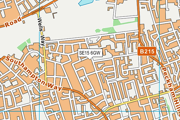 SE15 6GW map - OS VectorMap District (Ordnance Survey) SE15 6GW map - OS VectorMap District (Ordnance Survey)