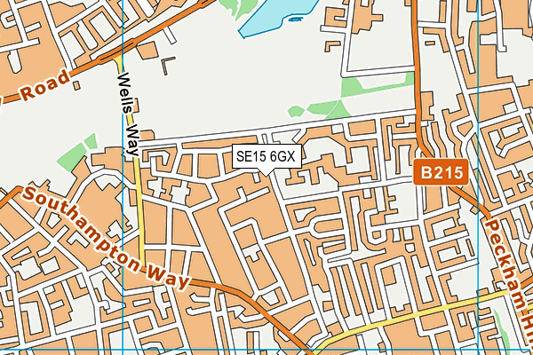 SE15 6GX map - OS VectorMap District (Ordnance Survey) SE15 6GX map - OS VectorMap District (Ordnance Survey)
