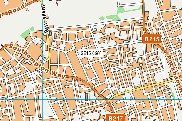 SE15 6GY map - OS VectorMap District (Ordnance Survey) SE15 6GY map - OS VectorMap District (Ordnance Survey)