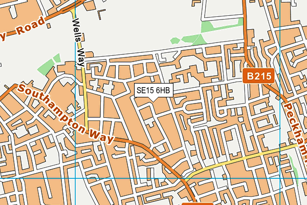 SE15 6HB map - OS VectorMap District (Ordnance Survey) SE15 6HB map - OS VectorMap District (Ordnance Survey)
