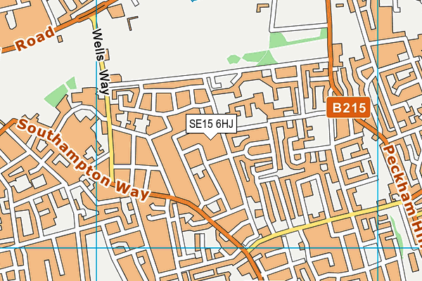 SE15 6HJ map - OS VectorMap District (Ordnance Survey) SE15 6HJ map - OS VectorMap District (Ordnance Survey)