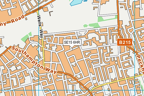 SE15 6HR map - OS VectorMap District (Ordnance Survey)