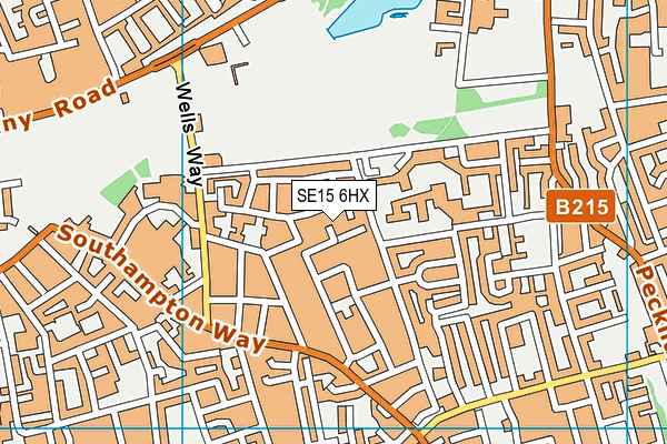 SE15 6HX map - OS VectorMap District (Ordnance Survey) SE15 6HX map - OS VectorMap District (Ordnance Survey)
