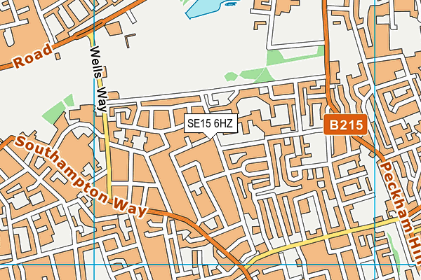 SE15 6HZ map - OS VectorMap District (Ordnance Survey) SE15 6HZ map - OS VectorMap District (Ordnance Survey)