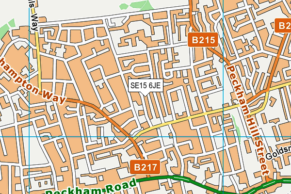 SE15 6JE map - OS VectorMap District (Ordnance Survey) SE15 6JE map - OS VectorMap District (Ordnance Survey)