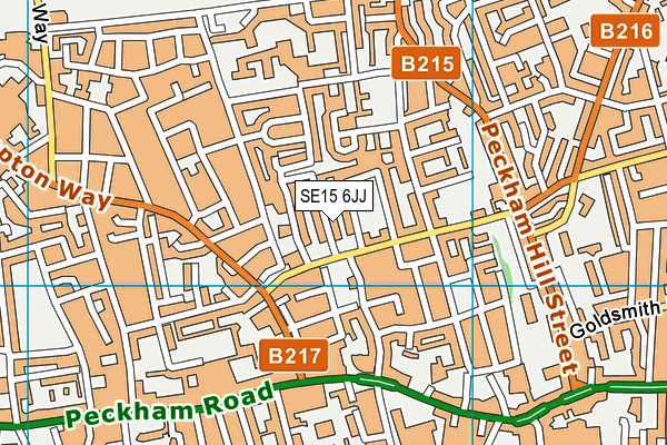 SE15 6JJ map - OS VectorMap District (Ordnance Survey) SE15 6JJ map - OS VectorMap District (Ordnance Survey)