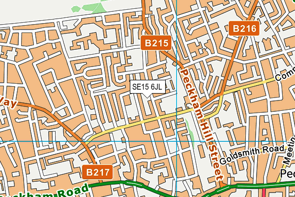 SE15 6JL map - OS VectorMap District (Ordnance Survey) SE15 6JL map - OS VectorMap District (Ordnance Survey)