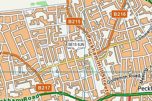 SE15 6JN map - OS VectorMap District (Ordnance Survey)