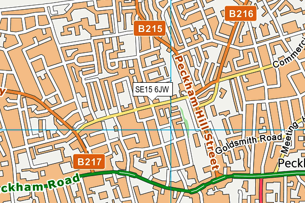 SE15 6JW map - OS VectorMap District (Ordnance Survey) SE15 6JW map - OS VectorMap District (Ordnance Survey)