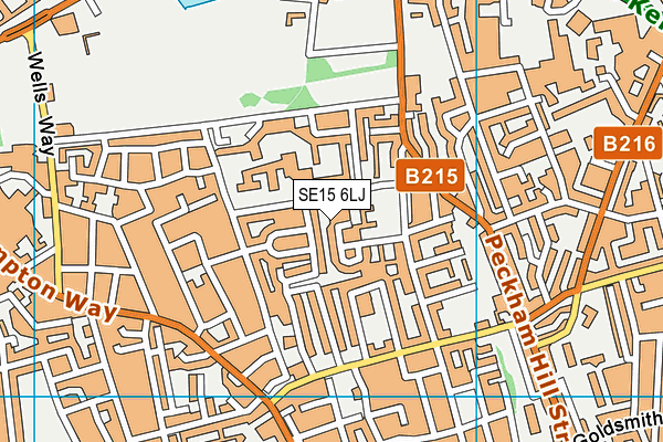 SE15 6LJ map - OS VectorMap District (Ordnance Survey) SE15 6LJ map - OS VectorMap District (Ordnance Survey)