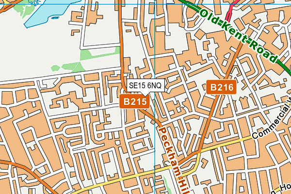 SE15 6NQ map - OS VectorMap District (Ordnance Survey)