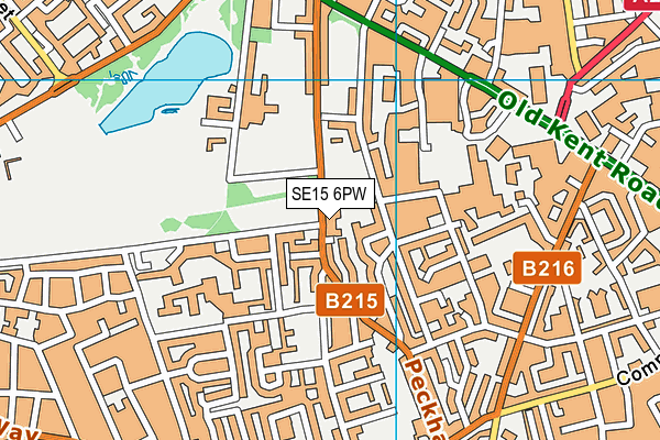 SE15 6PW map - OS VectorMap District (Ordnance Survey) SE15 6PW map - OS VectorMap District (Ordnance Survey)