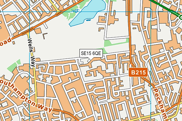 SE15 6QE map - OS VectorMap District (Ordnance Survey) SE15 6QE map - OS VectorMap District (Ordnance Survey)