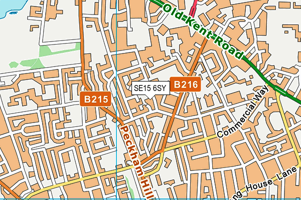 SE15 6SY map - OS VectorMap District (Ordnance Survey) SE15 6SY map - OS VectorMap District (Ordnance Survey)