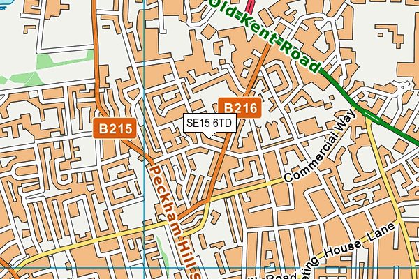 SE15 6TD map - OS VectorMap District (Ordnance Survey) SE15 6TD map - OS VectorMap District (Ordnance Survey)