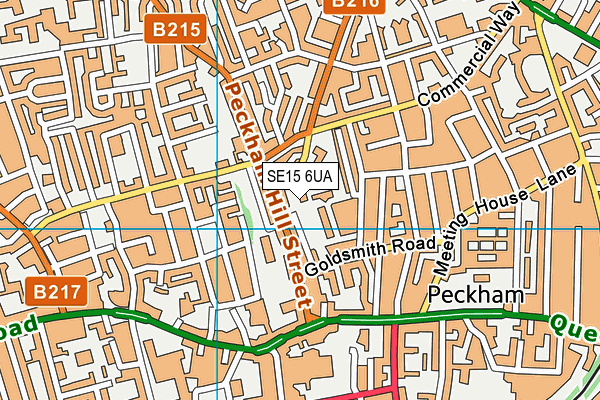 SE15 6UA map - OS VectorMap District (Ordnance Survey) SE15 6UA map - OS VectorMap District (Ordnance Survey)