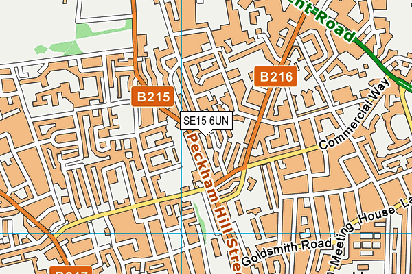 SE15 6UN map - OS VectorMap District (Ordnance Survey) SE15 6UN map - OS VectorMap District (Ordnance Survey)