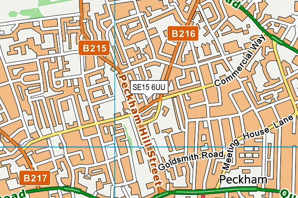 SE15 6UU map - OS VectorMap District (Ordnance Survey) SE15 6UU map - OS VectorMap District (Ordnance Survey)
