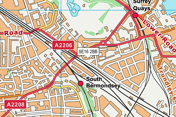 SE16 2BB map - OS VectorMap District (Ordnance Survey) SE16 2BB map - OS VectorMap District (Ordnance Survey)