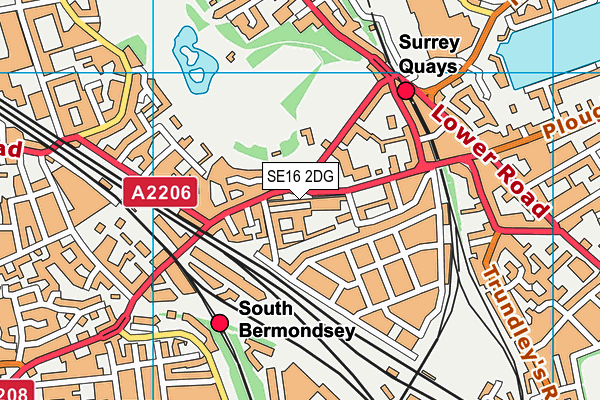 SE16 2DG map - OS VectorMap District (Ordnance Survey) SE16 2DG map - OS VectorMap District (Ordnance Survey)