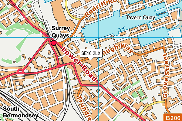 SE16 2LX map - OS VectorMap District (Ordnance Survey) SE16 2LX map - OS VectorMap District (Ordnance Survey)