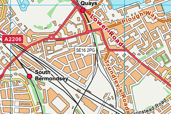 SE16 2PG map - OS VectorMap District (Ordnance Survey) SE16 2PG map - OS VectorMap District (Ordnance Survey)