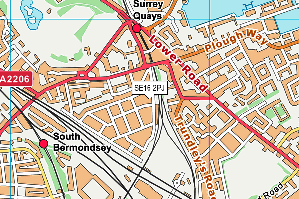 SE16 2PJ map - OS VectorMap District (Ordnance Survey) SE16 2PJ map - OS VectorMap District (Ordnance Survey)