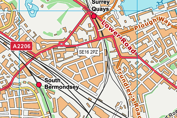 SE16 2PZ map - OS VectorMap District (Ordnance Survey) SE16 2PZ map - OS VectorMap District (Ordnance Survey)
