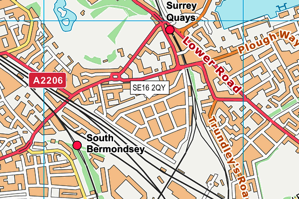 SE16 2QY map - OS VectorMap District (Ordnance Survey) SE16 2QY map - OS VectorMap District (Ordnance Survey)