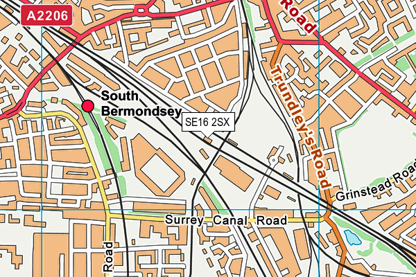 SE16 2SX map - OS VectorMap District (Ordnance Survey) SE16 2SX map - OS VectorMap District (Ordnance Survey)