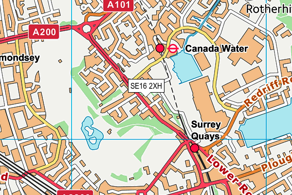 SE16 2XH map - OS VectorMap District (Ordnance Survey) SE16 2XH map - OS VectorMap District (Ordnance Survey)
