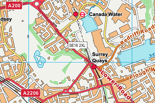 SE16 2XL map - OS VectorMap District (Ordnance Survey) SE16 2XL map - OS VectorMap District (Ordnance Survey)