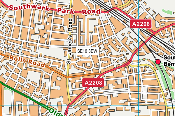 SE16 3EW map - OS VectorMap District (Ordnance Survey)