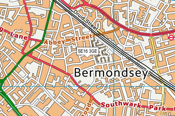 SE16 3GE map - OS VectorMap District (Ordnance Survey) SE16 3GE map - OS VectorMap District (Ordnance Survey)
