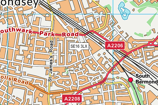 SE16 3LX map - OS VectorMap District (Ordnance Survey)