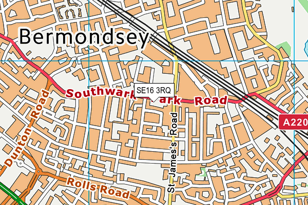 SE16 3RQ map - OS VectorMap District (Ordnance Survey) SE16 3RQ map - OS VectorMap District (Ordnance Survey)