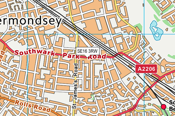 SE16 3RW map - OS VectorMap District (Ordnance Survey) SE16 3RW map - OS VectorMap District (Ordnance Survey)