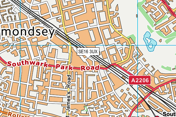 SE16 3UX map - OS VectorMap District (Ordnance Survey) SE16 3UX map - OS VectorMap District (Ordnance Survey)