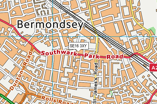 SE16 3XY map - OS VectorMap District (Ordnance Survey) SE16 3XY map - OS VectorMap District (Ordnance Survey)