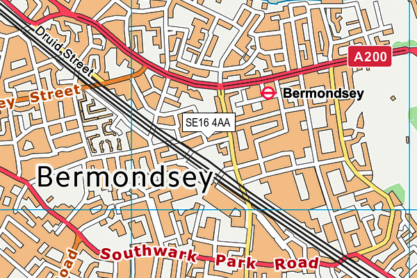 SE16 4AA map - OS VectorMap District (Ordnance Survey) SE16 4AA map - OS VectorMap District (Ordnance Survey)