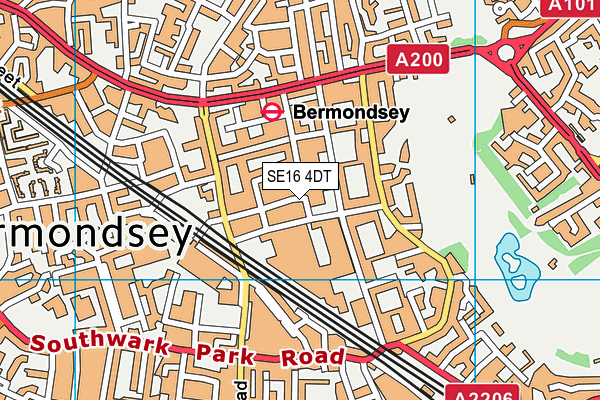SE16 4DT map - OS VectorMap District (Ordnance Survey)