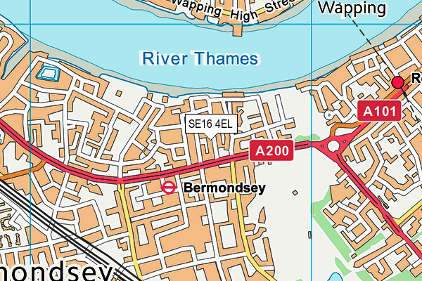 SE16 4EL map - OS VectorMap District (Ordnance Survey)