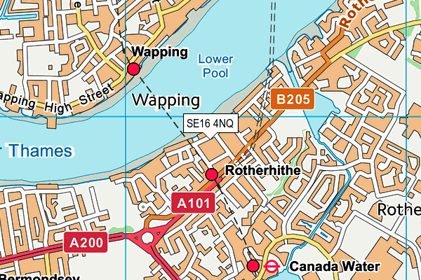 SE16 4NQ map - OS VectorMap District (Ordnance Survey) SE16 4NQ map - OS VectorMap District (Ordnance Survey)