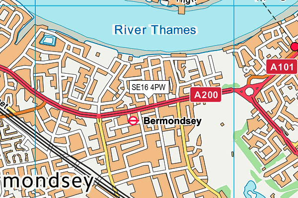 SE16 4PW map - OS VectorMap District (Ordnance Survey) SE16 4PW map - OS VectorMap District (Ordnance Survey)