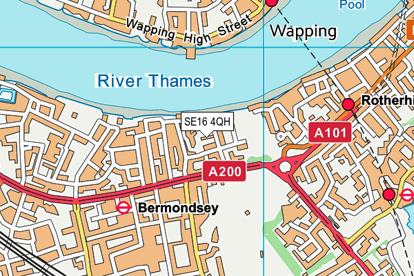 SE16 4QH map - OS VectorMap District (Ordnance Survey) SE16 4QH map - OS VectorMap District (Ordnance Survey)