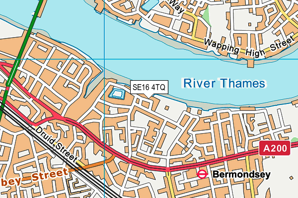 SE16 4TQ map - OS VectorMap District (Ordnance Survey) SE16 4TQ map - OS VectorMap District (Ordnance Survey)