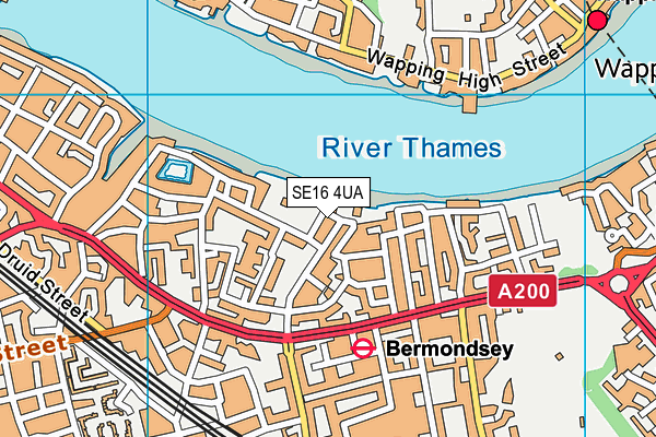 SE16 4UA map - OS VectorMap District (Ordnance Survey) SE16 4UA map - OS VectorMap District (Ordnance Survey)